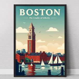 Póster Boston vintage