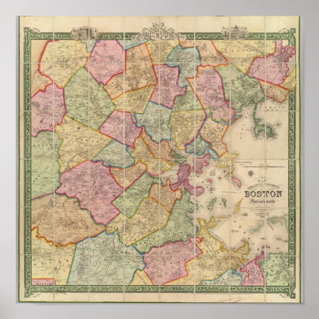 Póster Boston y alrededores (Frente)