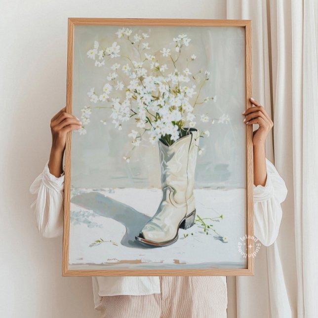 Póster Bota de vaca con pintura de flores (Subido por el creador)