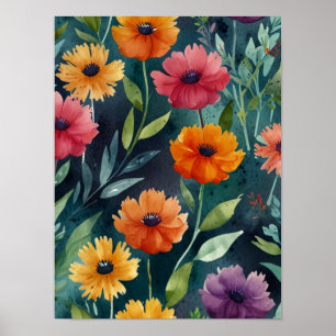 Póster Botánica de época elegante