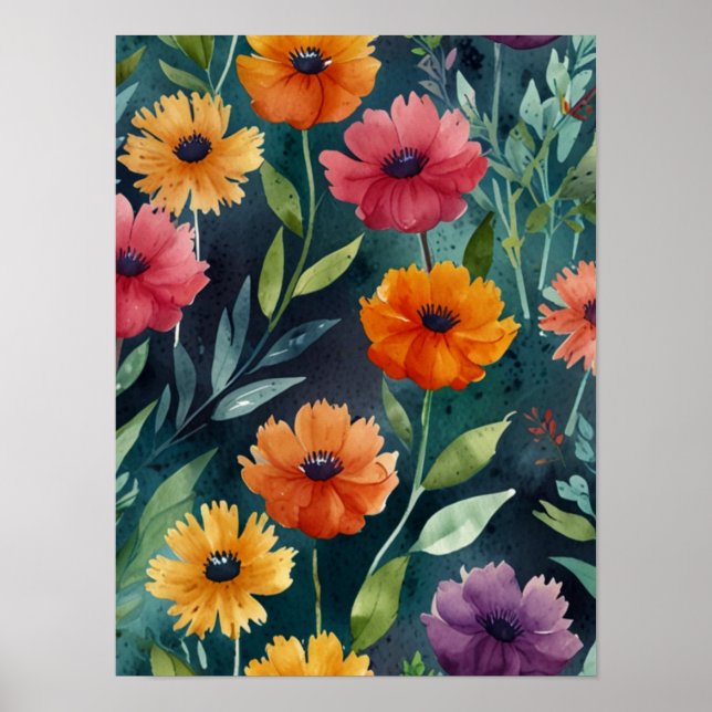 Póster Botánica de época elegante (Frente)