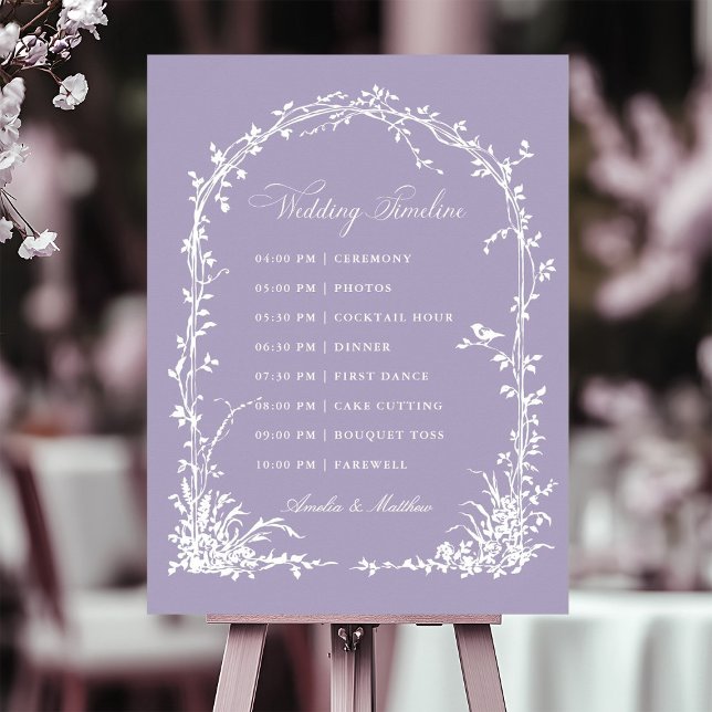 Póster Botanical Arch Garden Lavender Wedding Timeline (Subido por el creador)