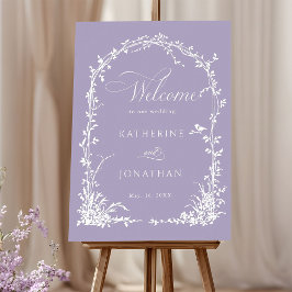 Póster Botanical Arch Garden Lavender Wedding Welcome
