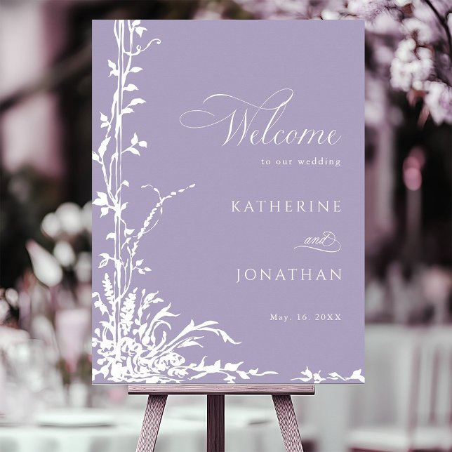 Póster Botanical Arch Garden Lavender Wedding Welcome  (Subido por el creador)