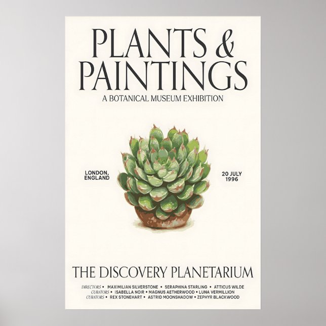 Póster Botanical Museum Exhibition Poster Succulent Plant (Frente)