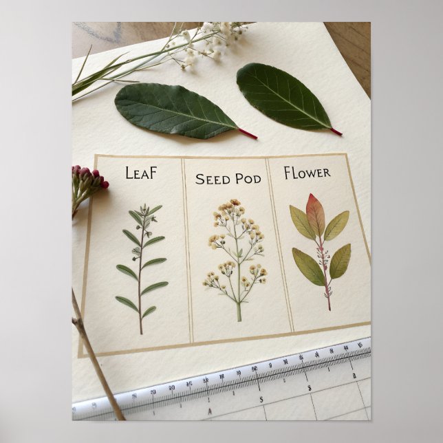 Póster Botanical Scientific Plate (Frente)