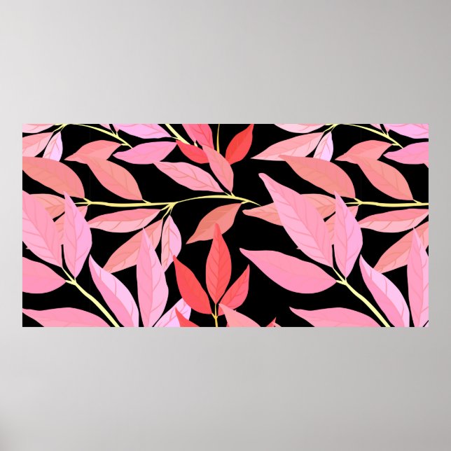 Póster Botanical seamless pattern with leaves. Bright sum (Frente)