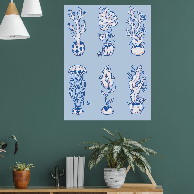 Póster Botánicas Oceánicas Surrealistas (Salón 1)