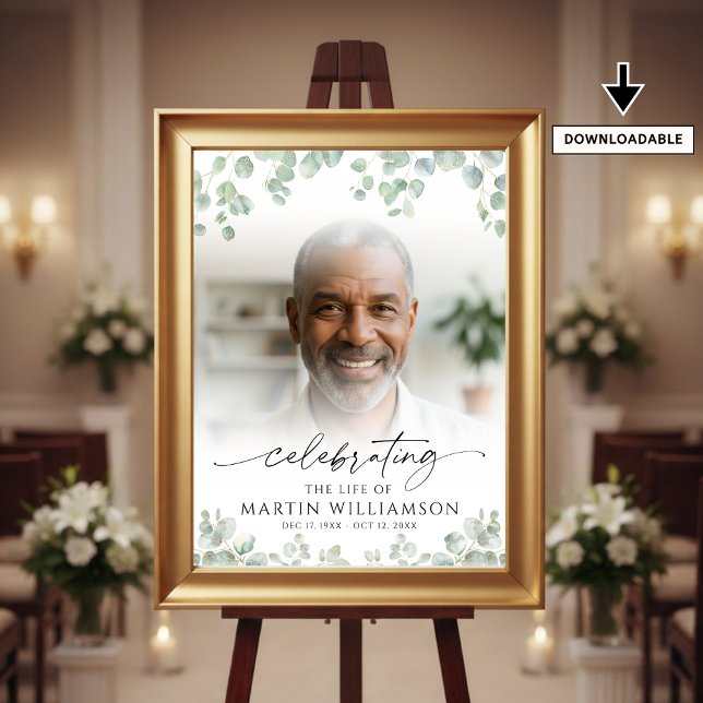 Póster Botánico Celebrando la Vida Foto Funeral (Subido por el creador)