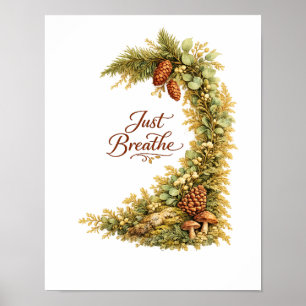 Póster Botánico de Cono de Pino del Bosque
