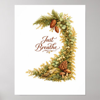 Póster Botánico de Cono de Pino del Bosque