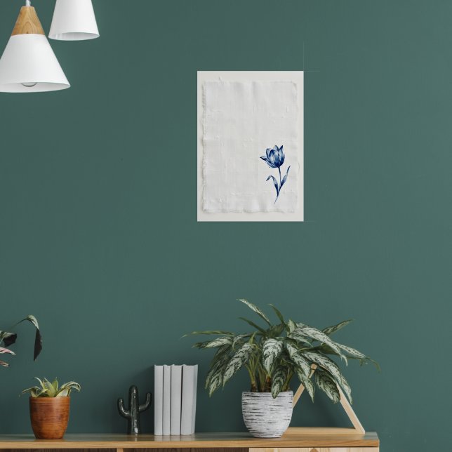 Póster botánico de flor silvestre azul (Salón 1)