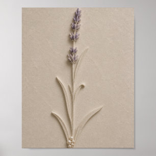 Póster botánico de lavanda de lujo