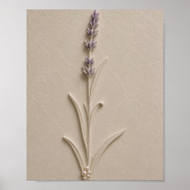 Póster botánico de lavanda de lujo (Frente)