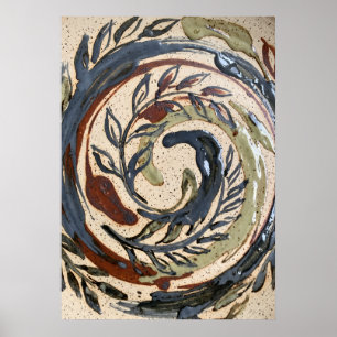 Póster Botánico Espiral Tono Tierra