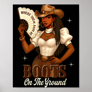 Póster Botas de Historia Negra en el Terreno Vaquera Occi