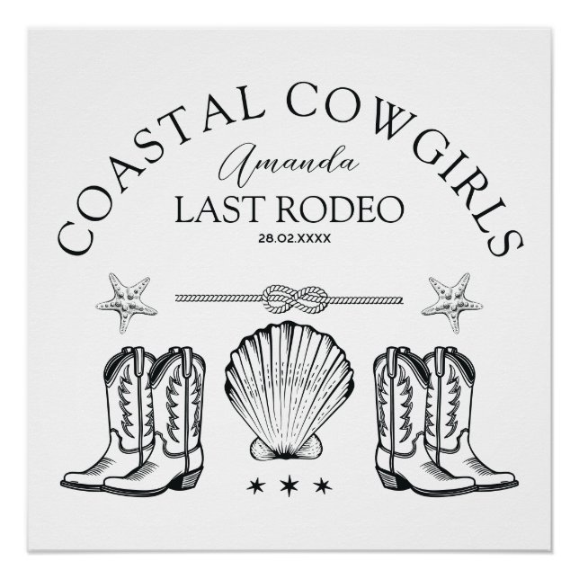 Póster Botas de vaquera costera Fiesta de Despedida de So (Anverso)