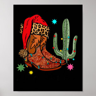 Póster Botas de vaquera de Navidad, regalo divertido de N