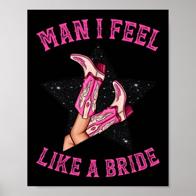 Póster Botas de vaquera rosadas para soltera Me siento co (Frente)
