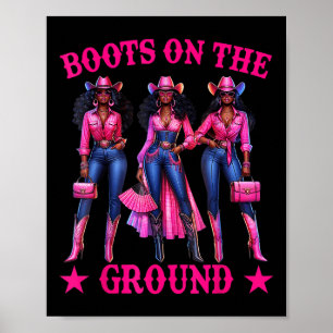 Póster Botas En El Suelo Bota Vaquero Occidental Vaquera