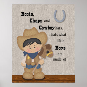 Póster Botas y chaparreras de vaquero Wordart