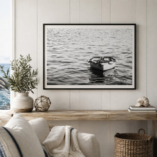 Póster Bote de Remos en Aguas Tranquilas Náutica Minimali