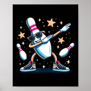 Póster Bote Pin Dabbing Sungles Bowler Jugador Niños
