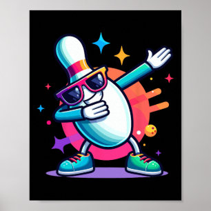 Póster Bote Pin Dabbing Sungles Bowler Jugador Niños