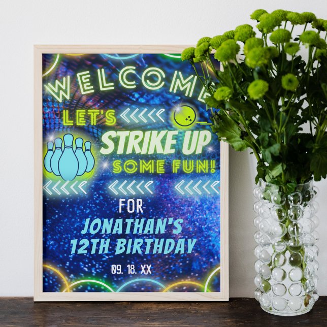 Póster Bote Strike Up Fun Neon Birthday Welcome Sign (Subido por el creador)