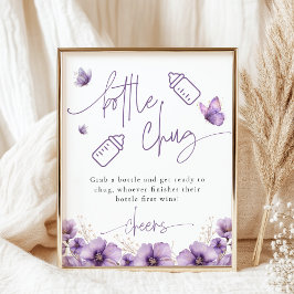 Póster Botella Chug Beer Purple Butterfly juego de Baby S