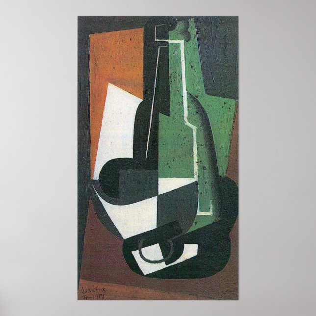 Póster Botella de Carafe de Vino de Juan Gris, cubismo vi (Frente)