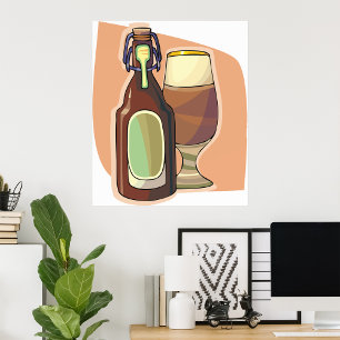 Póster Botella de cerveza Craft y fábrica de cerveza Rúst