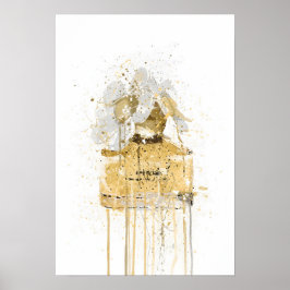 Póster Botella de fragancia de regalo de Navidad 'Amarill