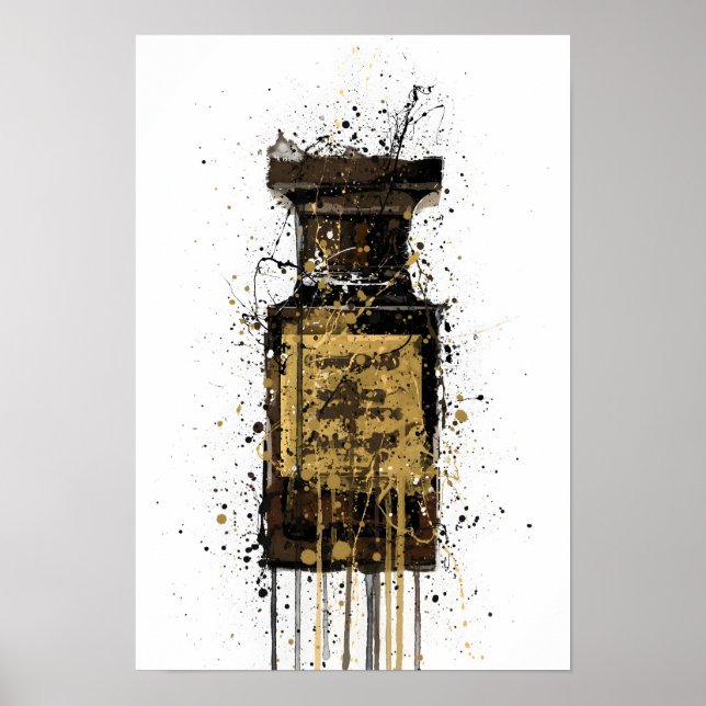 Póster Botella de fragancia de regalo de Navidad 'Obsidia (Frente)