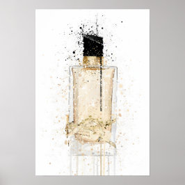 Póster Botella de fragancia de regalo de Navidad 'Oro Pla