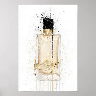 Póster Botella de fragancia de regalo de Navidad 'Oro Pla
