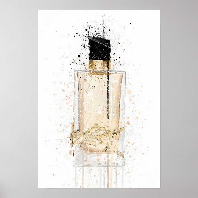 Póster Botella de fragancia de regalo de Navidad 'Oro Pla (Frente)