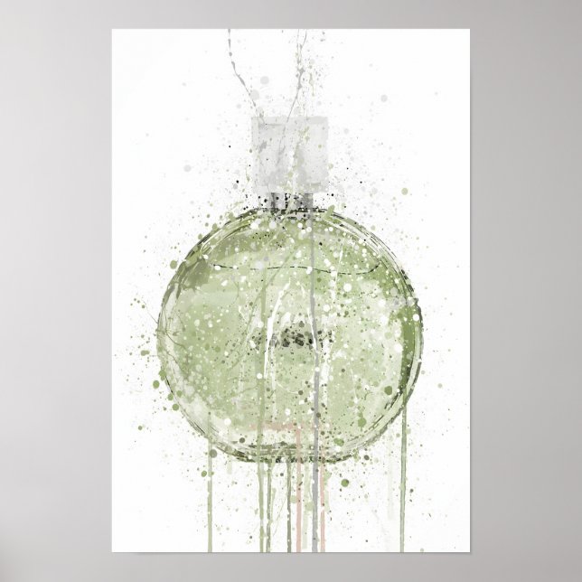 Póster Botella de fragancia de regalo de Navidad 'Prado d (Frente)