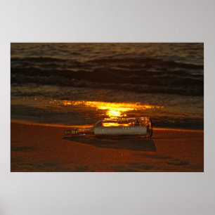 Póster Botella de playa
