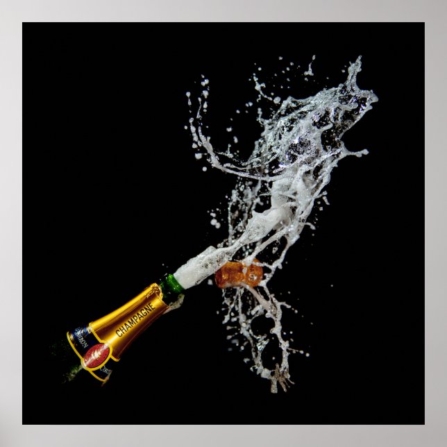 Póster Botella de Poster de champán/imprenta (Frente)