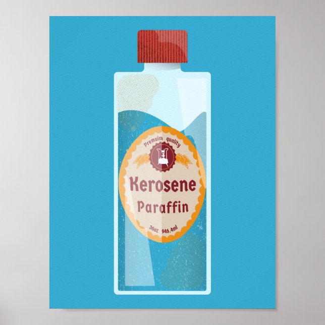 Póster Botella de queroseno Parafina (Frente)