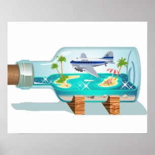 Póster Botella de recuerdo personalizado