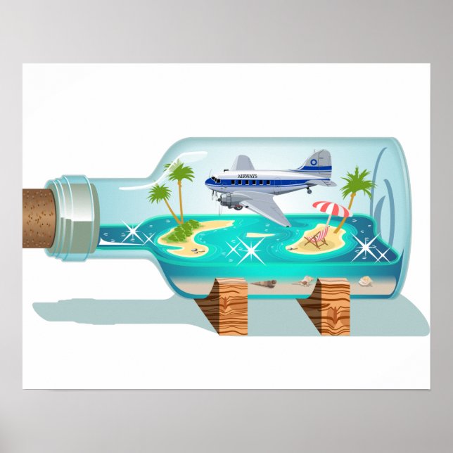 Póster Botella de recuerdo personalizado (Frente)