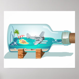 Póster Botella de recuerdo personalizado