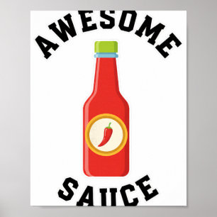 Póster Botella de Salsa Impresionante de Pollo
