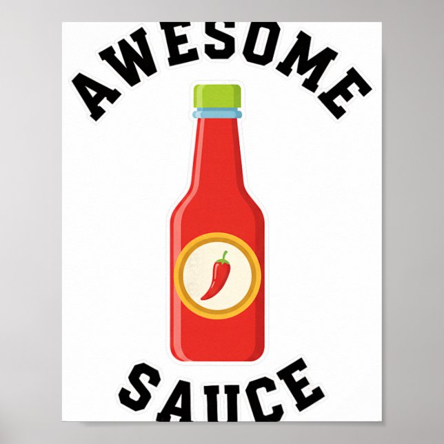 Póster Botella de Salsa Impresionante de Pollo  (Frente)