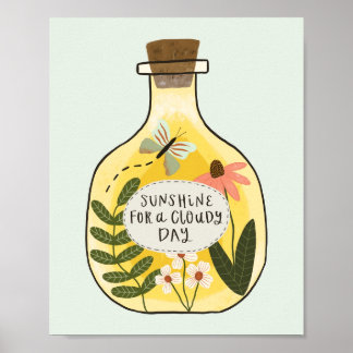 Póster Botella de sol para los días nublados