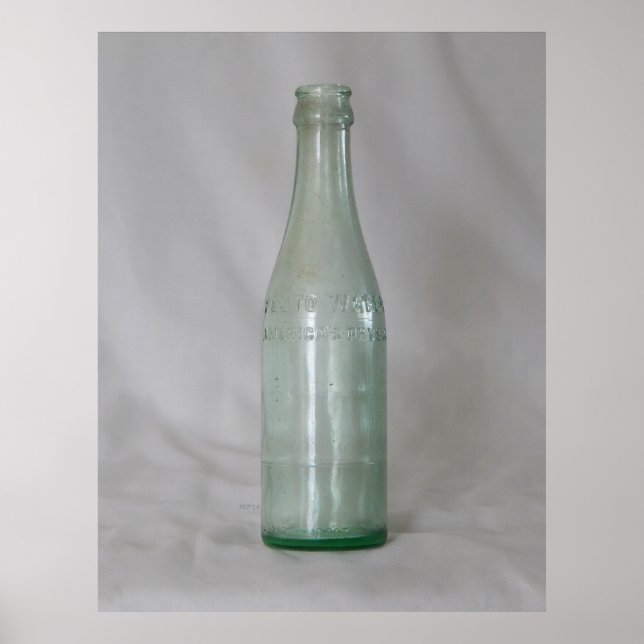 Póster Botella de vidrio de época (Frente)