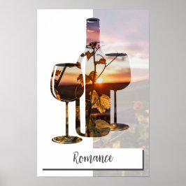 Póster Botella de vino con foto y texto personalizados y 