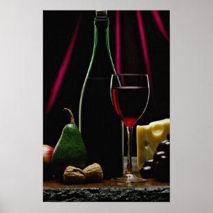 Póster Botella de vino hermosa